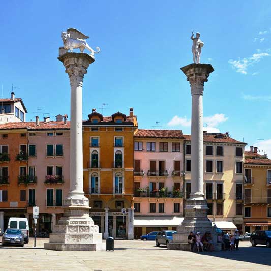 Marble Columns in Piazza dei Signori, Vicenza