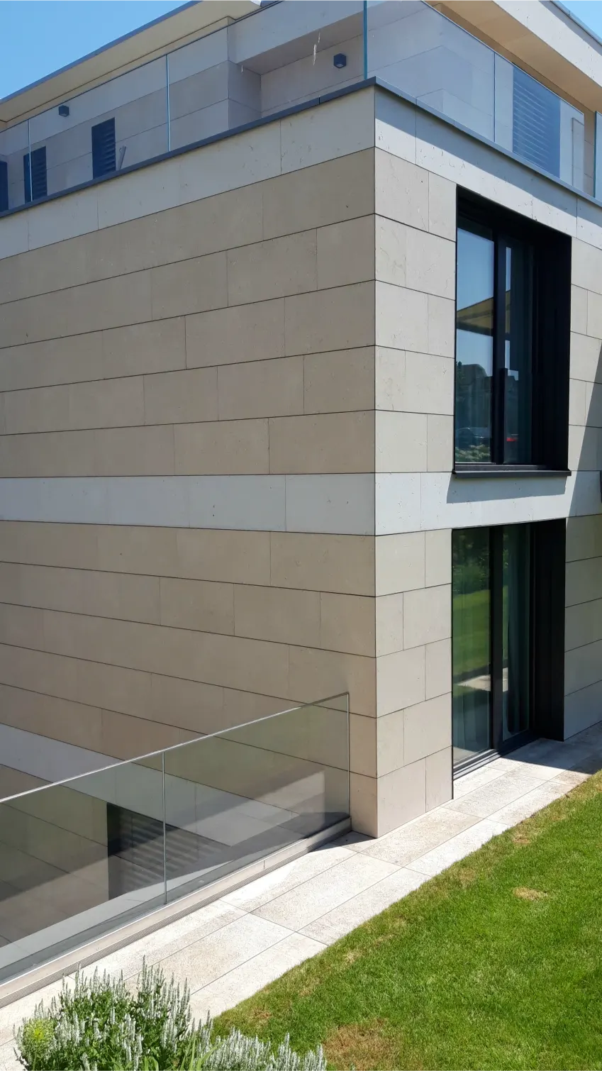 Svizzera house grolla beige honed facade (2)