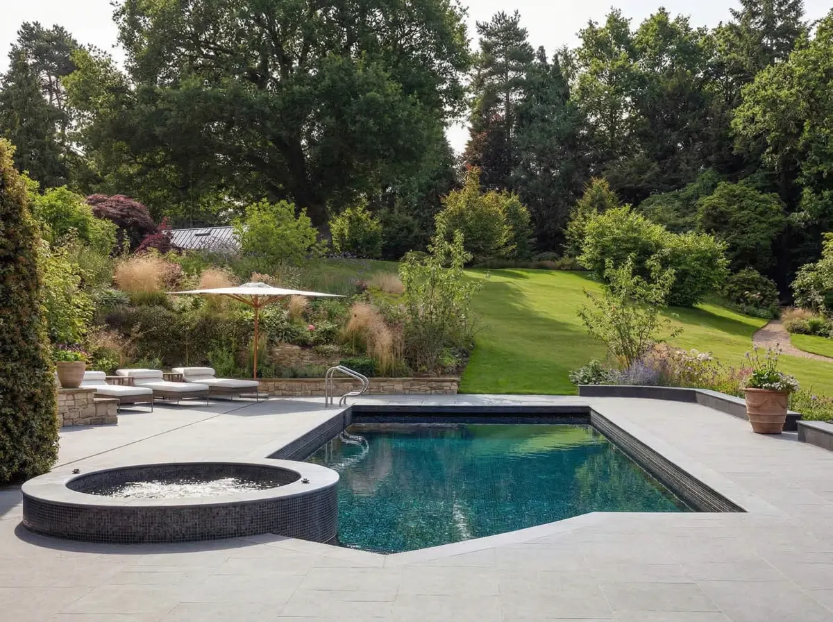 UK black stone flamed pool 2